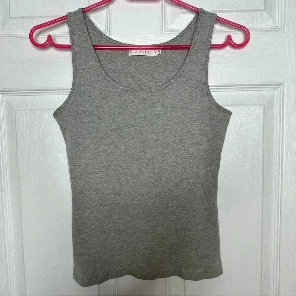 Sanfu Tank Top Ribbed Grey Size Medium